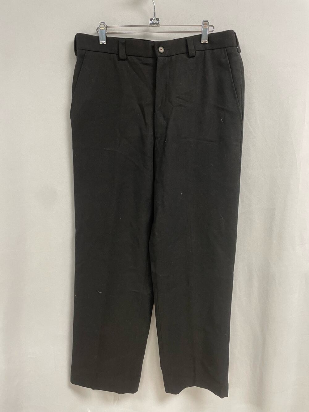 BALMAIN High-Waisted Straight Trouser Pants Flat Front Black Women's 34 US2